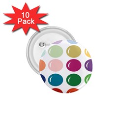 Brights Pastels Bubble Balloon Color Rainbow 1 75  Buttons (10 Pack)