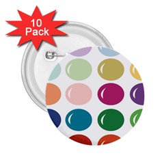 Brights Pastels Bubble Balloon Color Rainbow 2 25  Buttons (10 Pack) 