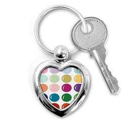 Brights Pastels Bubble Balloon Color Rainbow Key Chains (heart) 