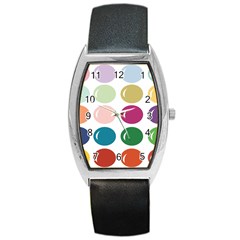 Brights Pastels Bubble Balloon Color Rainbow Barrel Style Metal Watch by Mariart