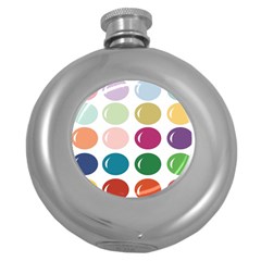 Brights Pastels Bubble Balloon Color Rainbow Round Hip Flask (5 Oz)