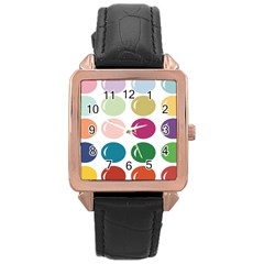 Brights Pastels Bubble Balloon Color Rainbow Rose Gold Leather Watch  by Mariart