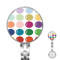 Brights Pastels Bubble Balloon Color Rainbow Stainless Steel Nurses Watch