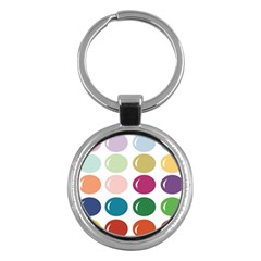 Brights Pastels Bubble Balloon Color Rainbow Key Chains (round) 