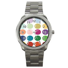 Brights Pastels Bubble Balloon Color Rainbow Sport Metal Watch by Mariart