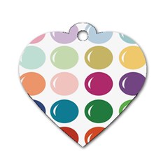 Brights Pastels Bubble Balloon Color Rainbow Dog Tag Heart (one Side) by Mariart