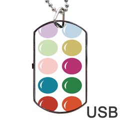 Brights Pastels Bubble Balloon Color Rainbow Dog Tag Usb Flash (two Sides) by Mariart