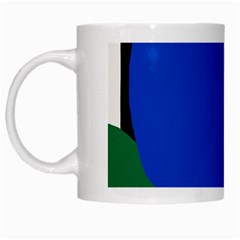 Blue Flower Leaf Black White Striped Rose White Mugs by Mariart