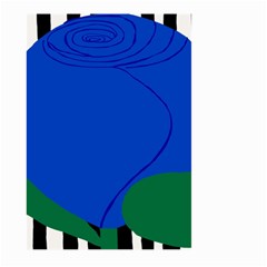 Blue Flower Leaf Black White Striped Rose Large Garden Flag (two Sides)