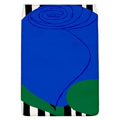 Blue Flower Leaf Black White Striped Rose Flap Covers (l) 