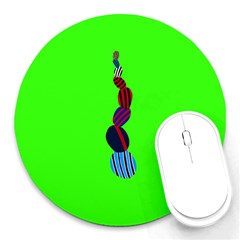 Egg Line Rainbow Green Round Mousepads