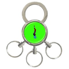 Egg Line Rainbow Green 3-ring Key Chains by Mariart