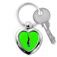 Egg Line Rainbow Green Key Chains (heart)  by Mariart