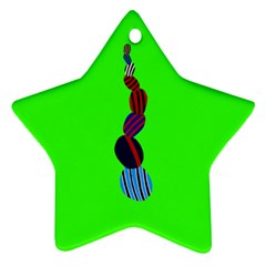 Egg Line Rainbow Green Star Ornament (two Sides) by Mariart