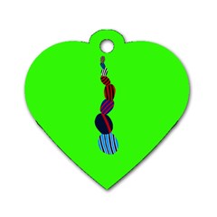 Egg Line Rainbow Green Dog Tag Heart (one Side) by Mariart