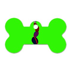 Egg Line Rainbow Green Dog Tag Bone (one Side) by Mariart