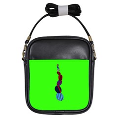 Egg Line Rainbow Green Girls Sling Bags by Mariart