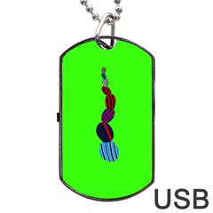 Egg Line Rainbow Green Dog Tag Usb Flash (one Side) by Mariart