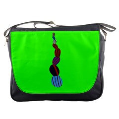 Egg Line Rainbow Green Messenger Bags by Mariart