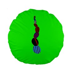 Egg Line Rainbow Green Standard 15  Premium Round Cushions by Mariart