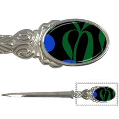 Flower Green Blue Polka Dots Letter Openers by Mariart