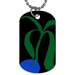 Flower Green Blue Polka Dots Dog Tag (one Side)