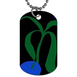 Flower Green Blue Polka Dots Dog Tag (One Side) Front