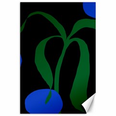 Flower Green Blue Polka Dots Canvas 20  X 30   by Mariart