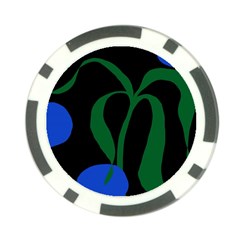 Flower Green Blue Polka Dots Poker Chip Card Guard by Mariart