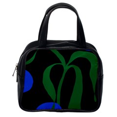 Flower Green Blue Polka Dots Classic Handbags (one Side) by Mariart