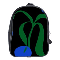 Flower Green Blue Polka Dots School Bags(large)  by Mariart