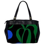 Flower Green Blue Polka Dots Office Handbags (2 Sides)  Back