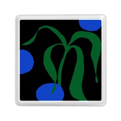 Flower Green Blue Polka Dots Memory Card Reader (square)  by Mariart