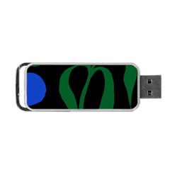 Flower Green Blue Polka Dots Portable Usb Flash (one Side)