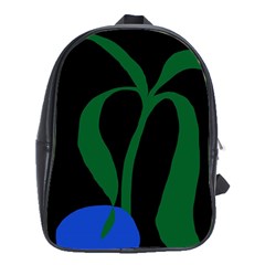 Flower Green Blue Polka Dots School Bags (xl)  by Mariart