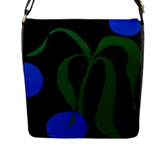 Flower Green Blue Polka Dots Flap Messenger Bag (l)  by Mariart