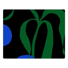 Flower Green Blue Polka Dots Double Sided Flano Blanket (large) 