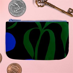 Flower Green Blue Polka Dots Large Coin Purse by Mariart