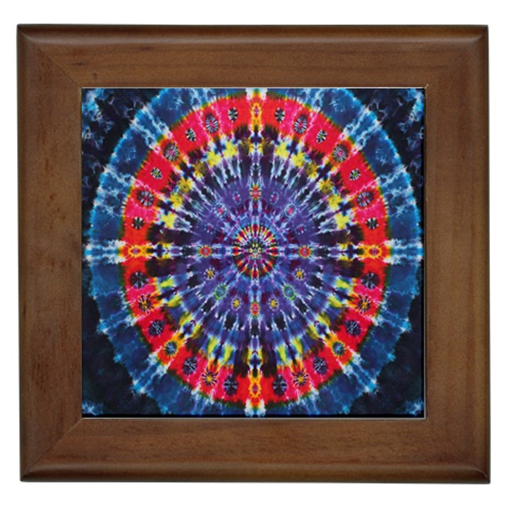 Circle Purple Green Tie Dye Kaleidoscope Opaque Color Framed Tiles