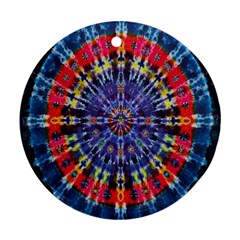 Circle Purple Green Tie Dye Kaleidoscope Opaque Color Ornament (round) by Mariart