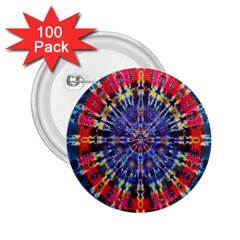 Circle Purple Green Tie Dye Kaleidoscope Opaque Color 2 25  Buttons (100 Pack) 