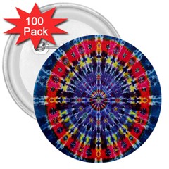 Circle Purple Green Tie Dye Kaleidoscope Opaque Color 3  Buttons (100 Pack) 