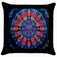 Circle Purple Green Tie Dye Kaleidoscope Opaque Color Throw Pillow Case (black)