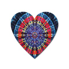 Circle Purple Green Tie Dye Kaleidoscope Opaque Color Heart Magnet by Mariart