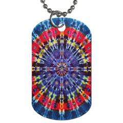 Circle Purple Green Tie Dye Kaleidoscope Opaque Color Dog Tag (one Side)