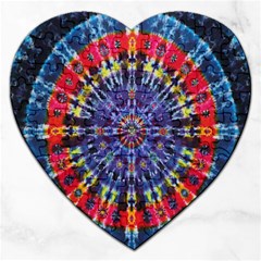 Circle Purple Green Tie Dye Kaleidoscope Opaque Color Jigsaw Puzzle (heart) by Mariart