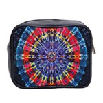 Circle Purple Green Tie Dye Kaleidoscope Opaque Color Mini Toiletries Bag 2-Side Back