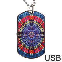 Circle Purple Green Tie Dye Kaleidoscope Opaque Color Dog Tag Usb Flash (two Sides) by Mariart