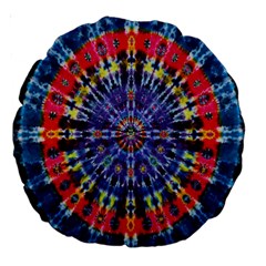 Circle Purple Green Tie Dye Kaleidoscope Opaque Color Large 18  Premium Round Cushions by Mariart