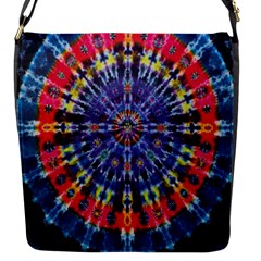 Circle Purple Green Tie Dye Kaleidoscope Opaque Color Flap Messenger Bag (s) by Mariart